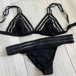 Beach Bunny Black Medium M Bikini Swimsuit 