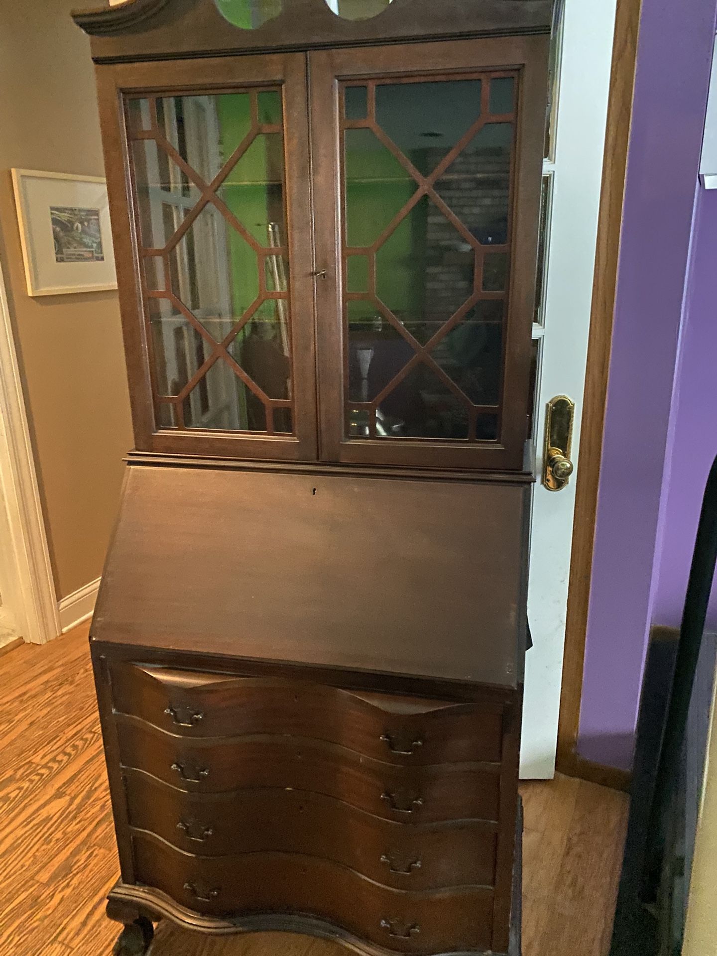 Vintage Secretary Desk with Hidden Compartments $65
