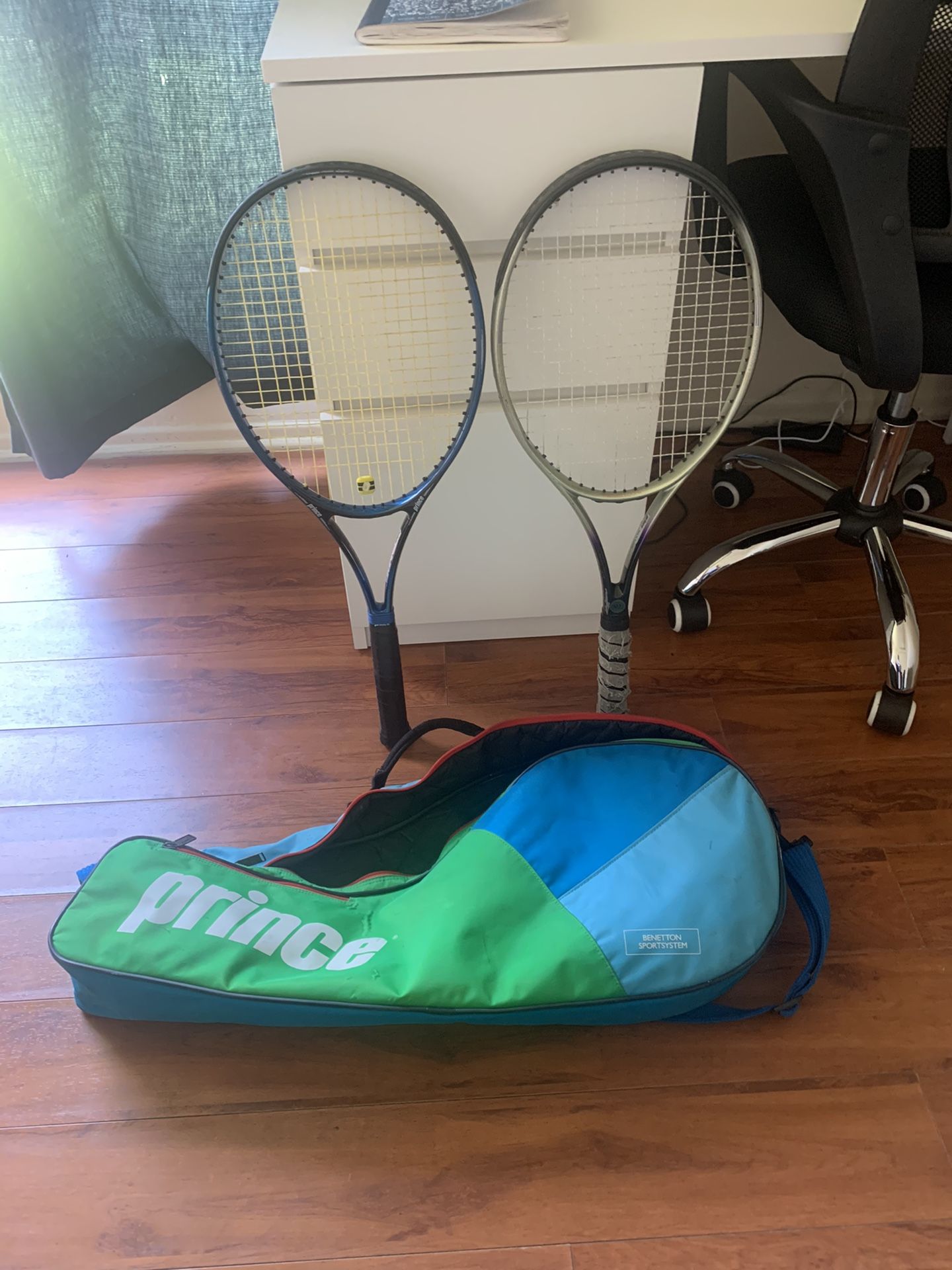 Prince tennis Raquets and carrying case
