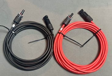 15Ft Solar Panel Extension Cable 10AWG Wire Connector Black+Red