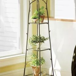 Three Tier Glass Shelf Plant Stand Or Display Rack