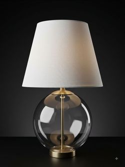Glass Globe Table Lamp with Brass Base