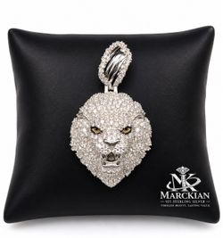 925 Sterling Silver 5.60CTW MOISSANITE 3D Lion Men’s Pendant