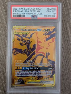 pikachu zekrom PSA 10 gold promo tag team gx