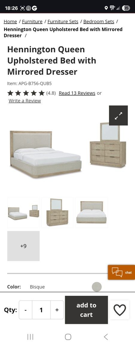 Hennington Upolstered Bedroom Set-Queen