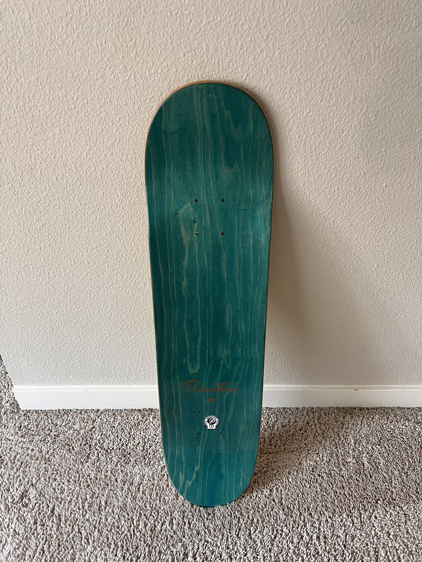 Primitive 7.75 Rare gold skateboard deck Signed by paul Rodriguez Skateboarding