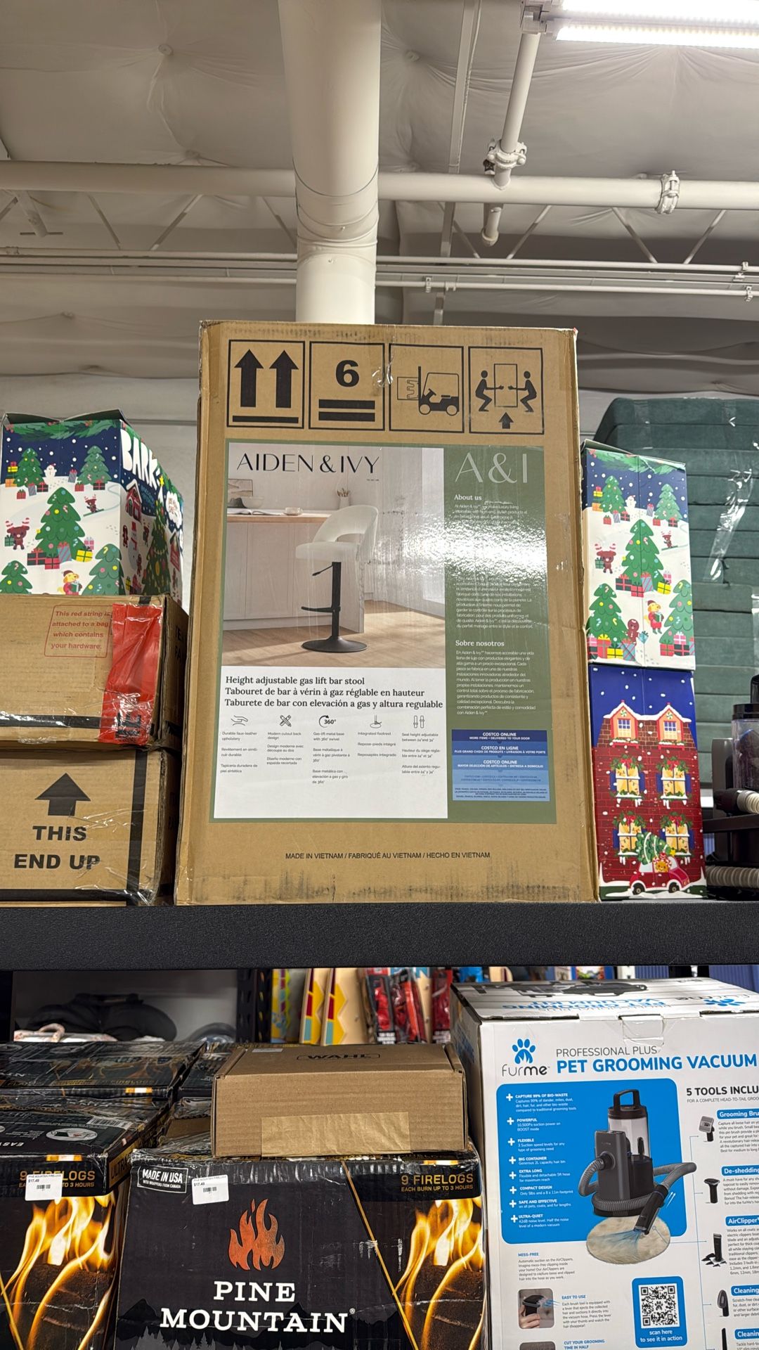 AIDEN & IVY HEIGHT ADJUSTABLE GAS LIFT BAR STOOL