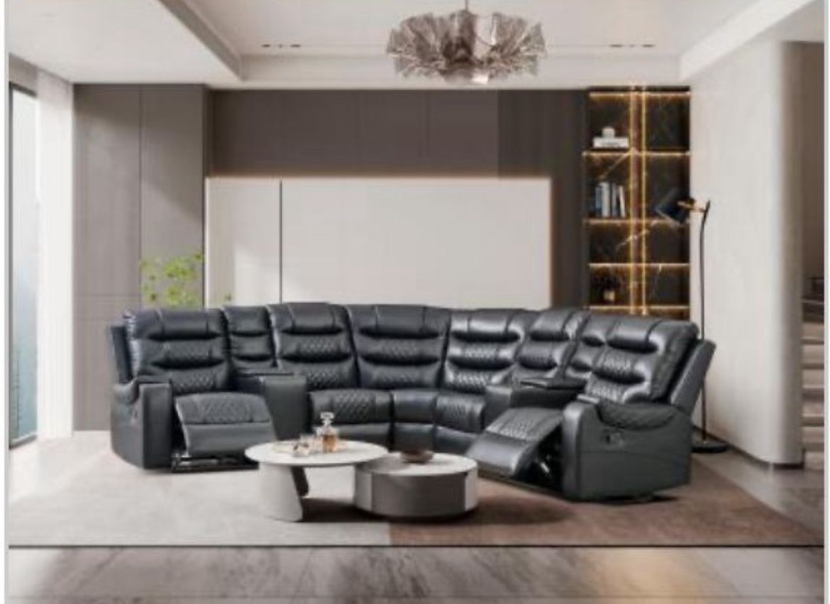 Black Reclining Sectional