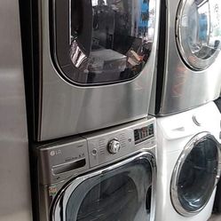 LG Stainless Steel  Jumbo Washer And Electric Normal Size  Dryer  Set For $845