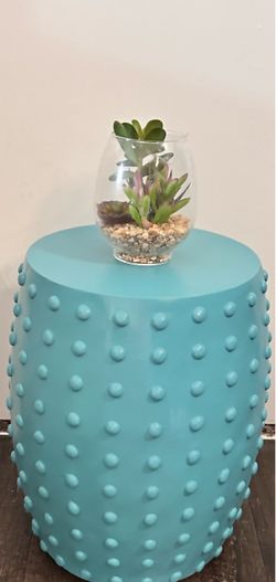 Teal Ceramic Plant Stand