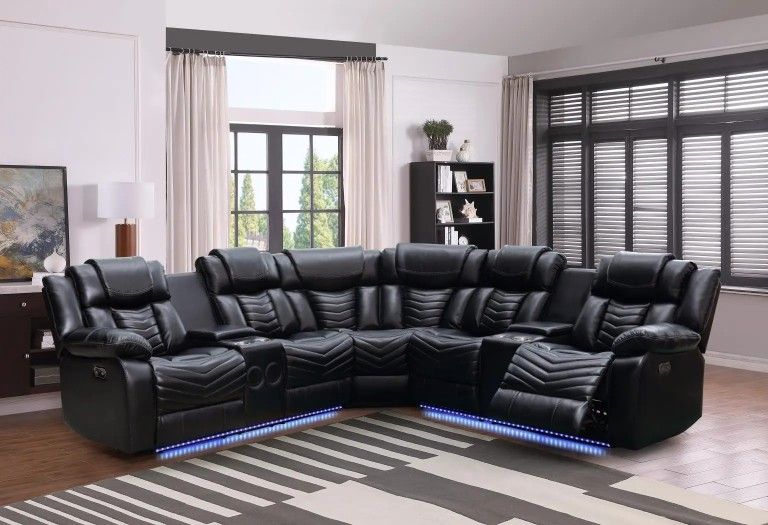 Electric Recliner Sectional Sofa ⭐️ Sofa Seccional Reclinable Electrico (FINANCING AVAILABLE / $0 DOWNPAYMENT)