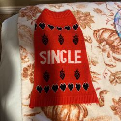 Single Heart Red Dog Sweater Size Medium 