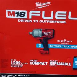 
Milwaukee
M18 FUEL ONE-KEY 18V Lithium-Ion Brushless Cordless 3/4 in. Impact Wrench with Friction Ring (Tool-Only