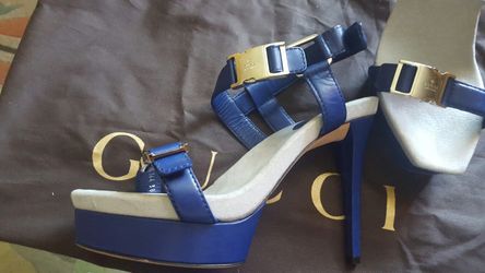 Blue Gucci Heel Sandals 8.5/9