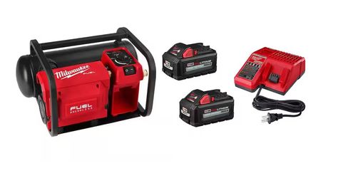 Milwaukee M18 FUEL 18-Volt Lithium-Ion Brushless Cordless 2 Gal. Electric Compact Quiet Compressor w/ Batteries & Charger