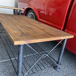 Wood/Metal Coffee Table And Side Table 