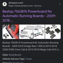 Bestop  Powerboard Nx Automatic Running Boards - 2009-2018 Dodge Ram 1500 & 2010-2018 2500/3500 Crew Cab & 2010-2018 Mega Cab W/O Air Ride
