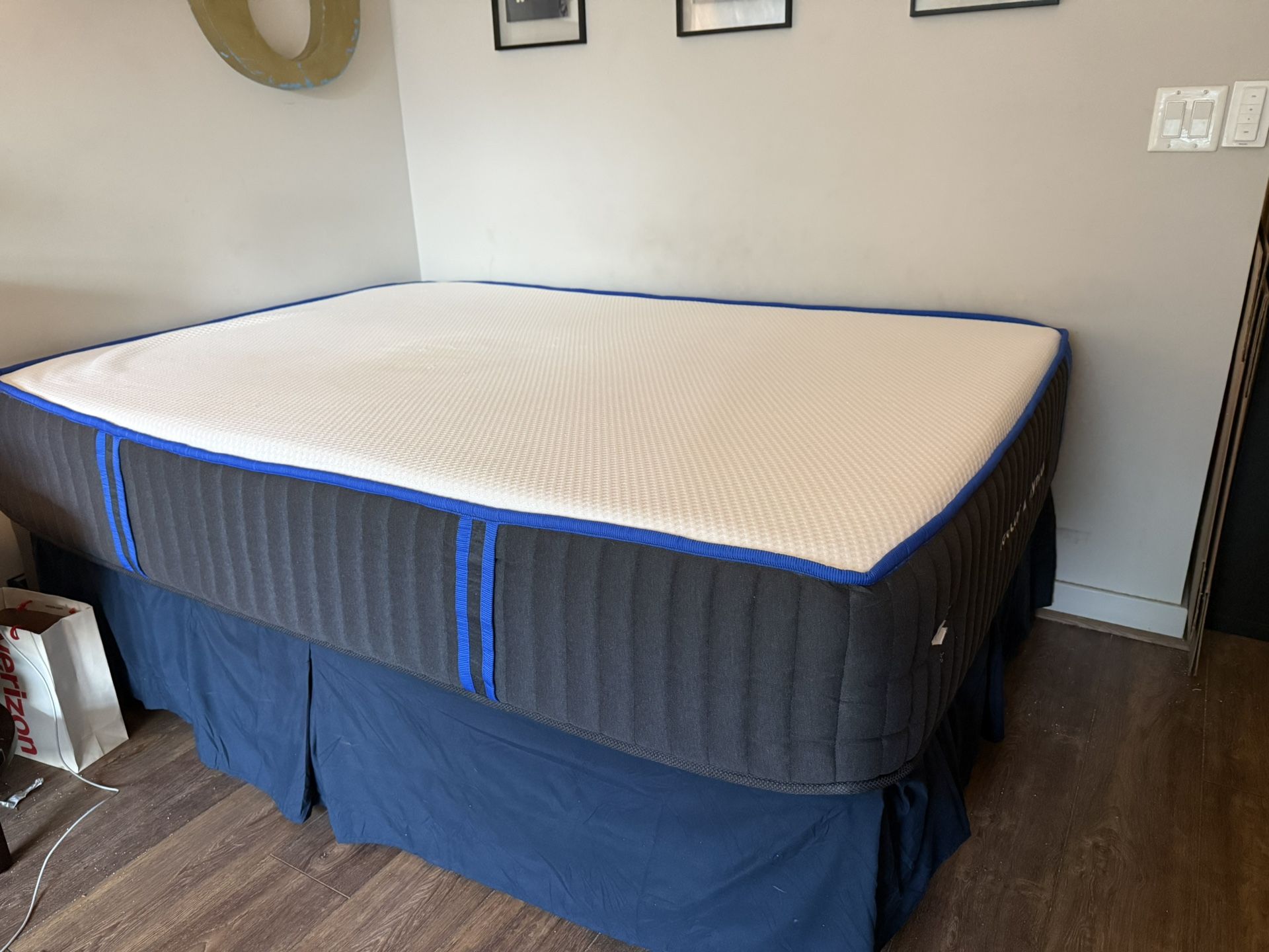 Full Size Nectar Hybrid Mattress, Box Spring, and Bed Frame