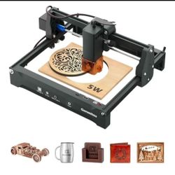 ☆ Genmitsu Laser Engraver Kortek 5W 5000mW, Desktop Laser Cutter, ±0.01mm High Precision, Wireless APP Supported, Portable Laser Engraving Machine for
