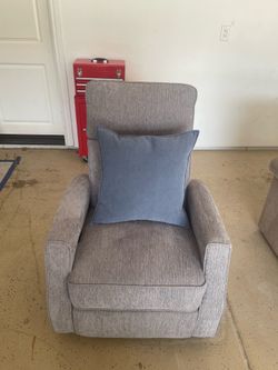Recliner Rocker Gray Fabric
