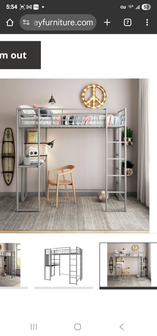 Loft Bed With Desk Size Full