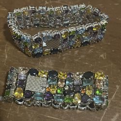 Vintage Multi-Colored Rhinestone Bracelets