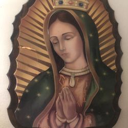 Cuadro 3D De Madera Virgen De Guadalupe