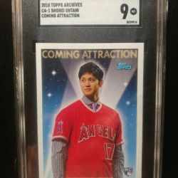 Shohei Ohtani Rookie SGC 9 Mint 2018 Topps Archives Coming Attractions '93 Retro Los Angeles Angels Dodgers