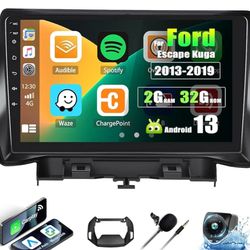 2+32G] Android 13 Car Stereo for Ford Escape Kuga 2013-2019 with Apple Carplay&Android Auto,9 Inch Car Radio with Mirror Link Bluetooth FM/RDS WiFi GP
