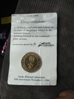 Sandia labs gold coin