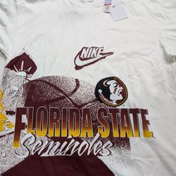 Nike Men's FSU Florida State Seminoles Max 90s Hoop Shirt DN5343-100 Size Medium