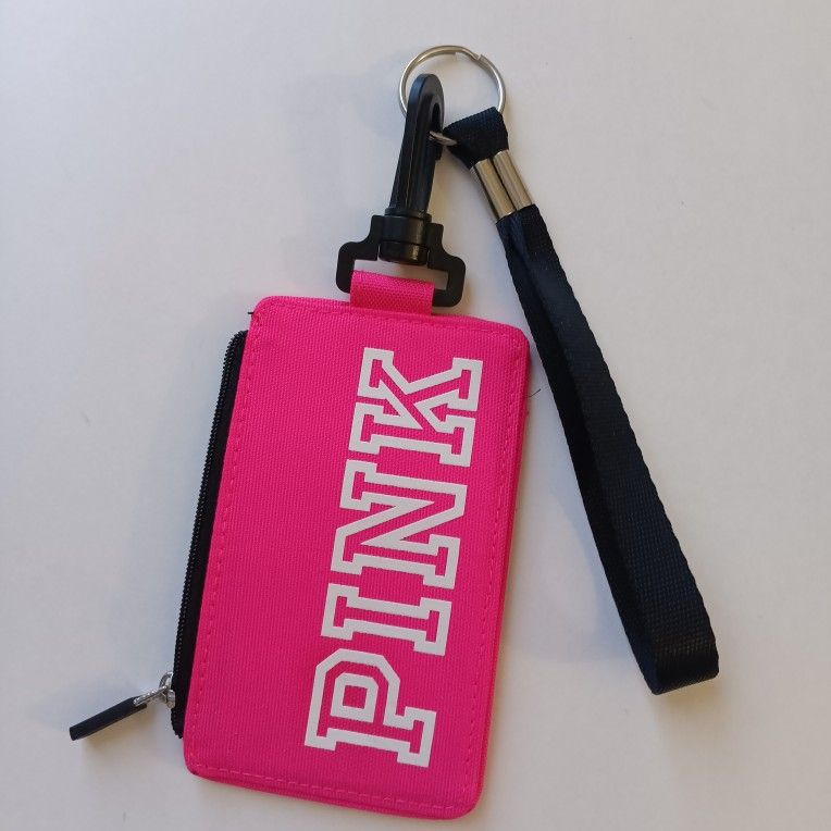 Victoria's Secret Pink ID Holder Zipped Wallet Case Wristlet