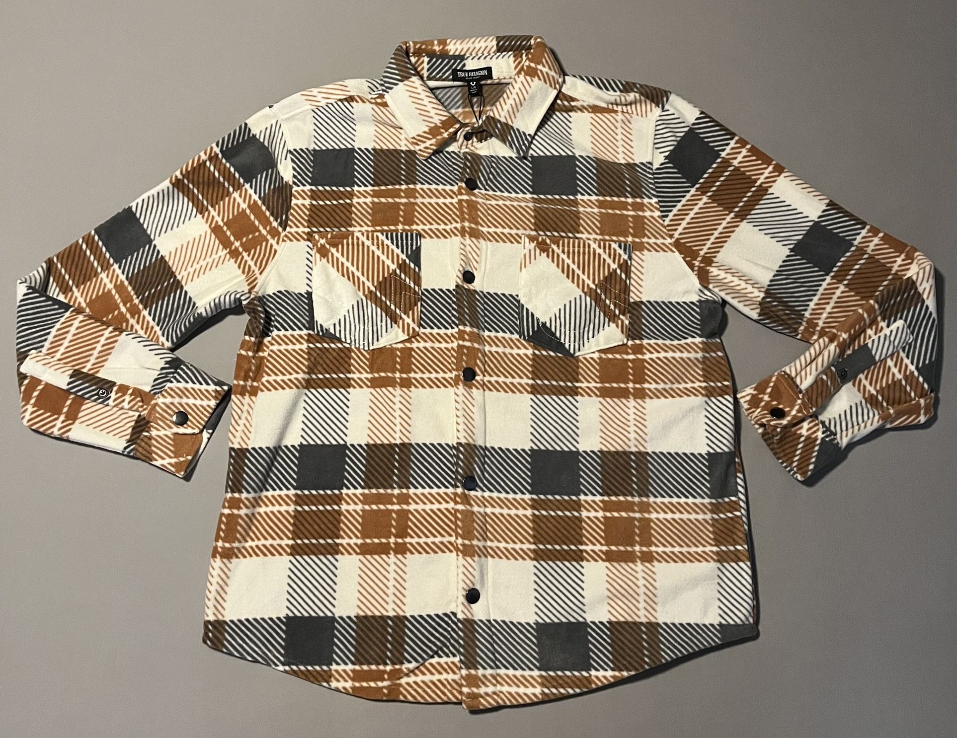 True Religion Brand Jeans Men’s Polar Fleece Flannel Shacket New DS