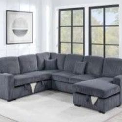 ✅️✅️4-Piece Convertible Sectional
Sleeper Sofa, Chaise Storage, Sofa Storage & USB Port✅️✅️