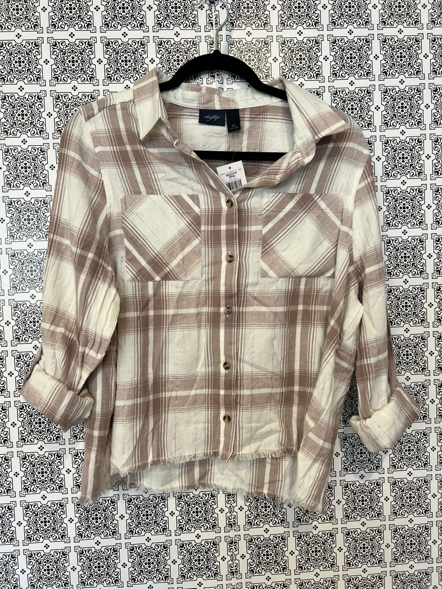 Daytrip Beige Plaid Shirt