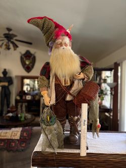Vintage Fishing Santa