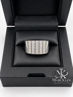 925 Sterling Silver 1.50CTW MOISSANITE Band Men’s Ring Size 10