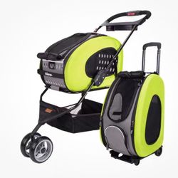 5-in-1 Pet Carrier with Backpack W/wheels, Pet Carrier Stroller, Shoulder Strap