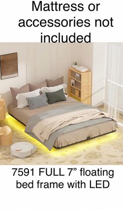 FULL 7” FLOATING BED FRAME📣DOESNT INCLUDE MATTRESS 👉 4075 S 32nd St, Phoenix, AZ 85040