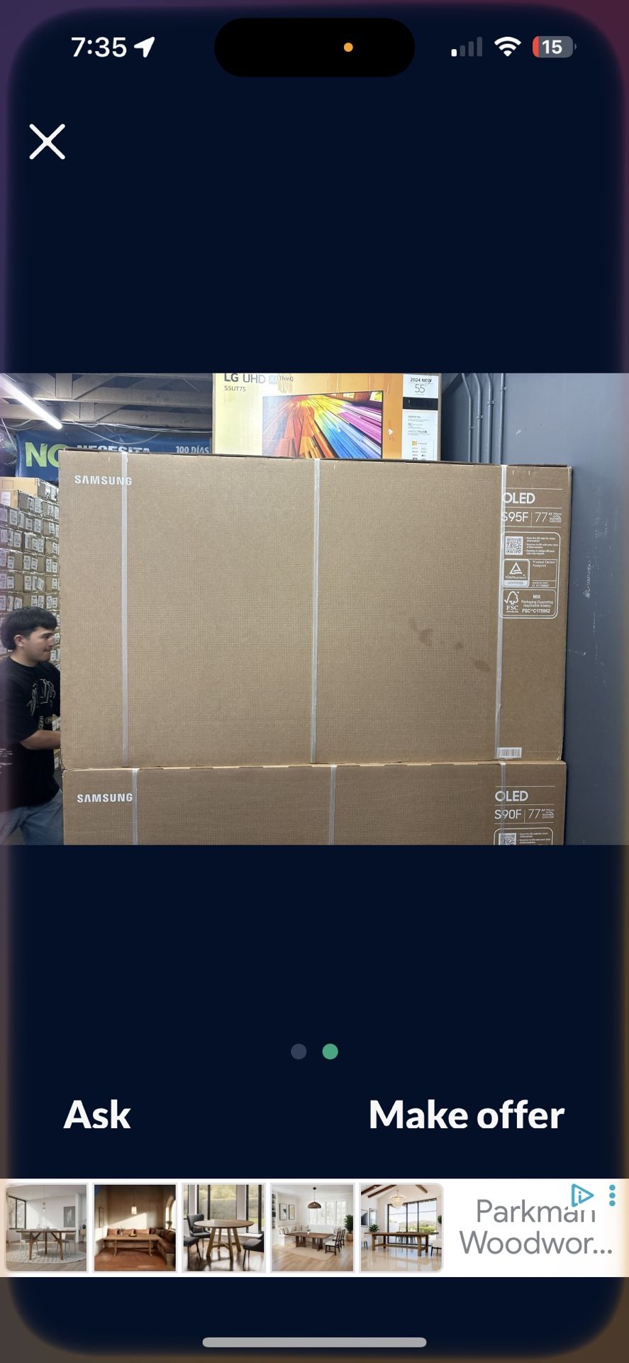 Samsung 77 Inch Oled 4K Tv Smart S95F Qn77S95F  brand new, sealed with warranty