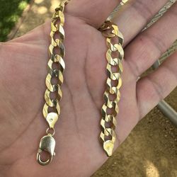 14k Gold Cuban Curbed Bracelet, 19.9 Grams