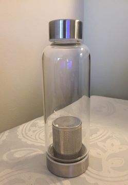 Glass tea infuser travel mug