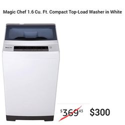 
Magic Chef 1.6 Cu. Ft. Compact Top-Load Washer in White