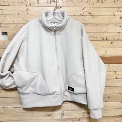 Adidas Holidayz Cream / Off white Full Zip Sherpa Jacket plus size 3X