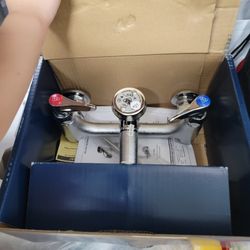 Brand New T &S Commercial Two Handle 8" Wall Mount Service Sink Faucet (Chrome)