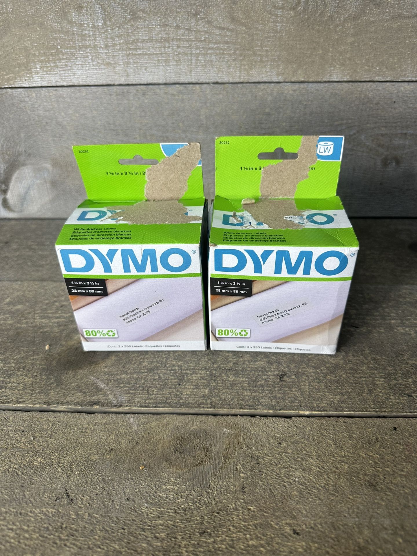 DYMO 30252 LW White Address Labels 1-1/8"x3-1/2" 350 Labels / Roll 4 Rolls (SH2)