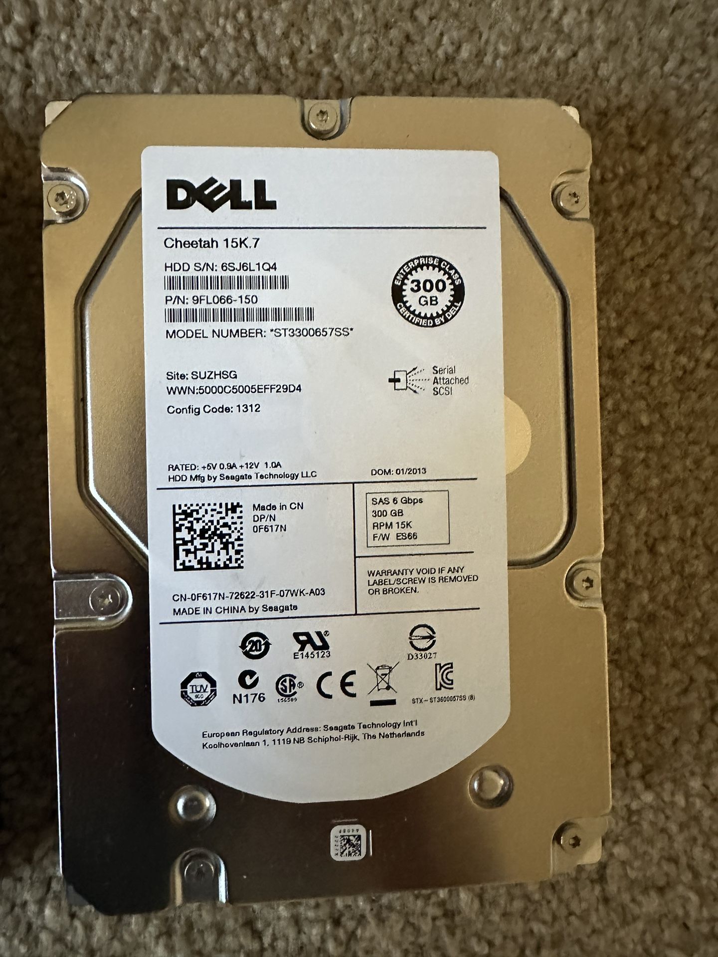Dell SAS Server hard drives