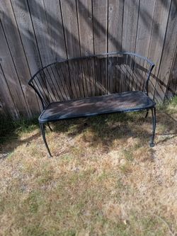 Metal patio bench