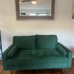 Velvet Green Loveseat 