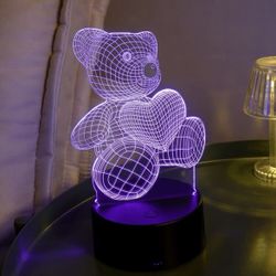 Multi Color Bear 3d Lamp